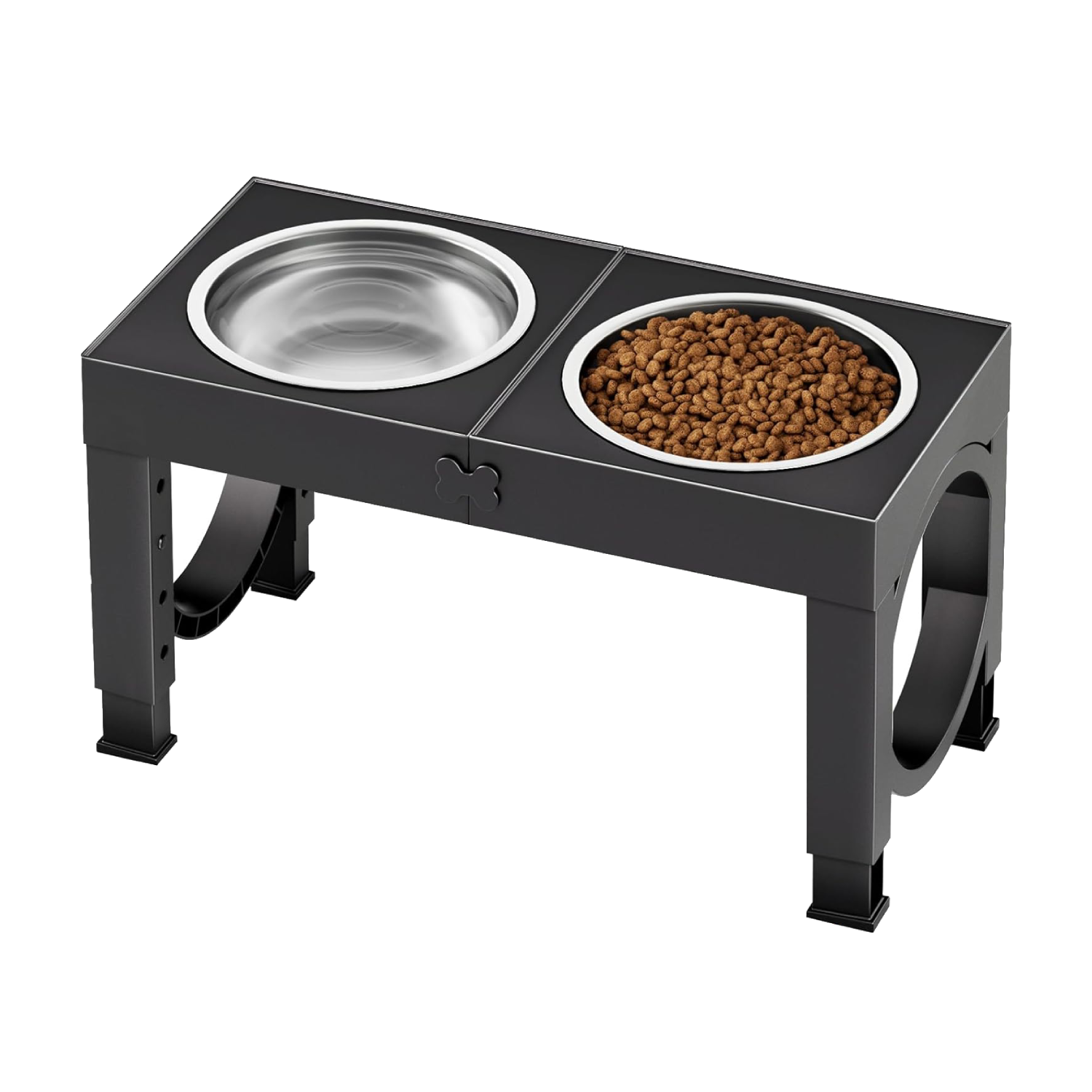 iMounTEK Dog Raised Bowls with 5 Adjustable Heights Stainless Steel Dog Bowls
