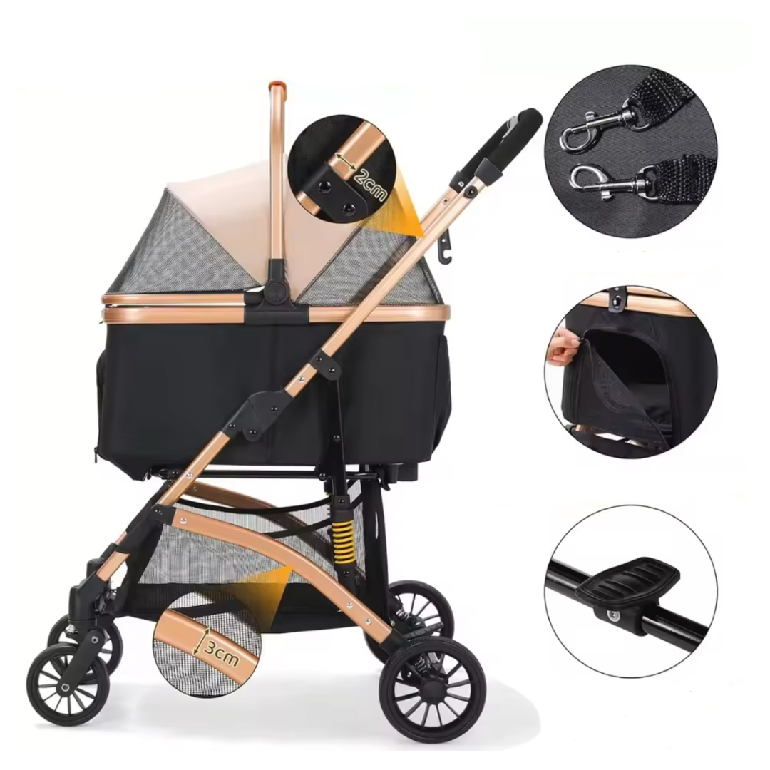 Premium 4-Wheel Dog Stroller