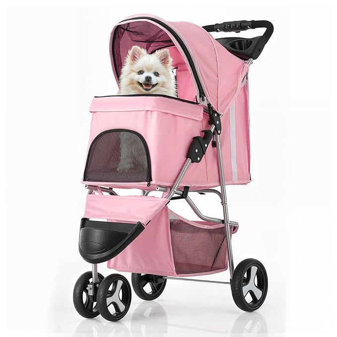 EZ Push Lightweight 3-Wheel Dog Stroller