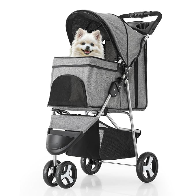 EZ Push Lightweight 3-Wheel Dog Stroller