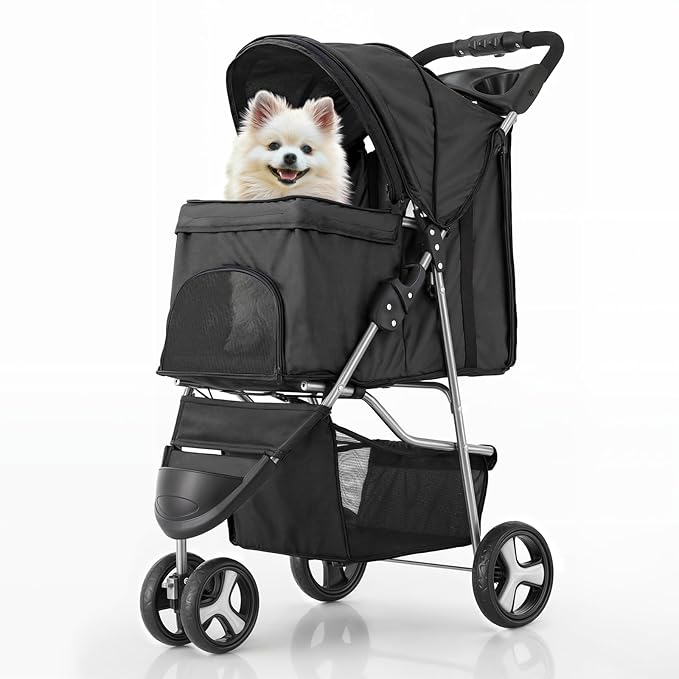 EZ Push Lightweight 3-Wheel Dog Stroller