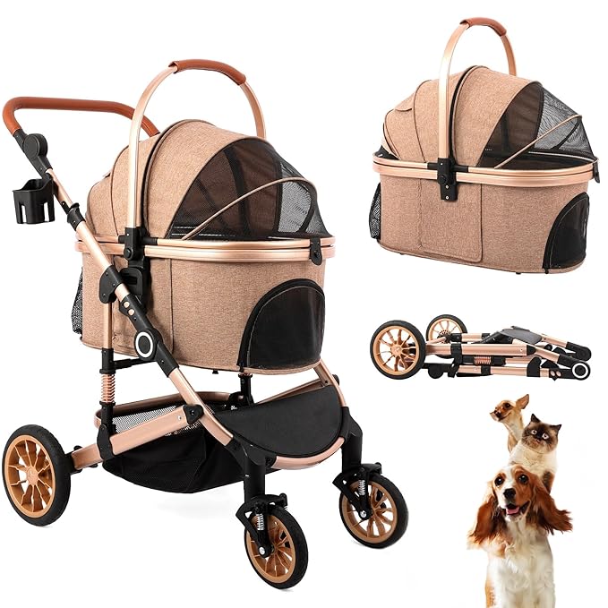 Premium 4-Wheel Dog Stroller