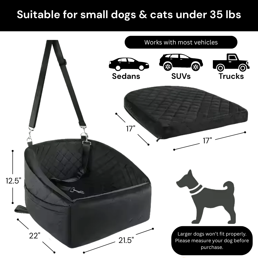 Luxe Memory Foam Dog Car Seat