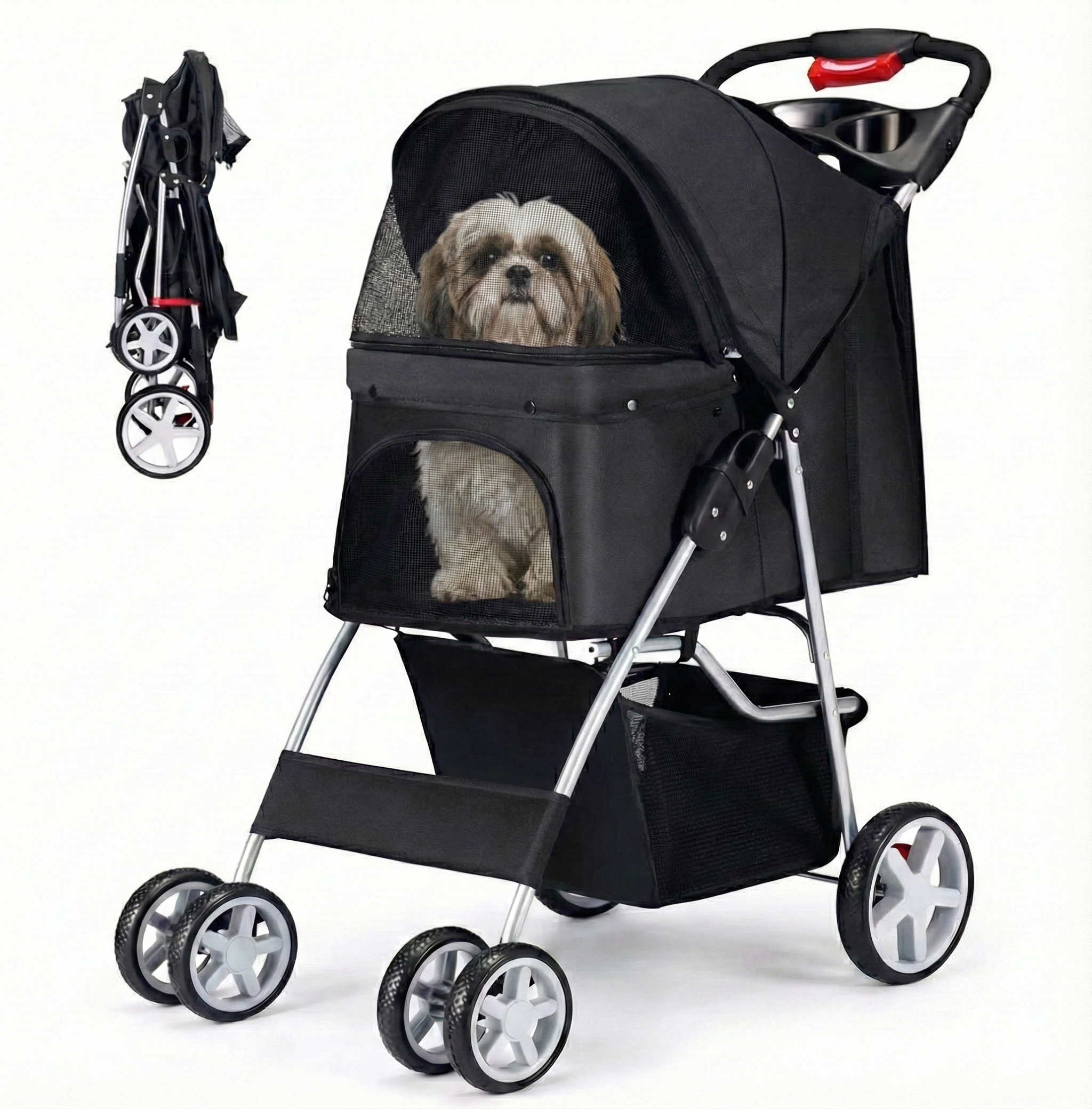 EZ Push Lightweight 4-Wheel Dog Stroller
