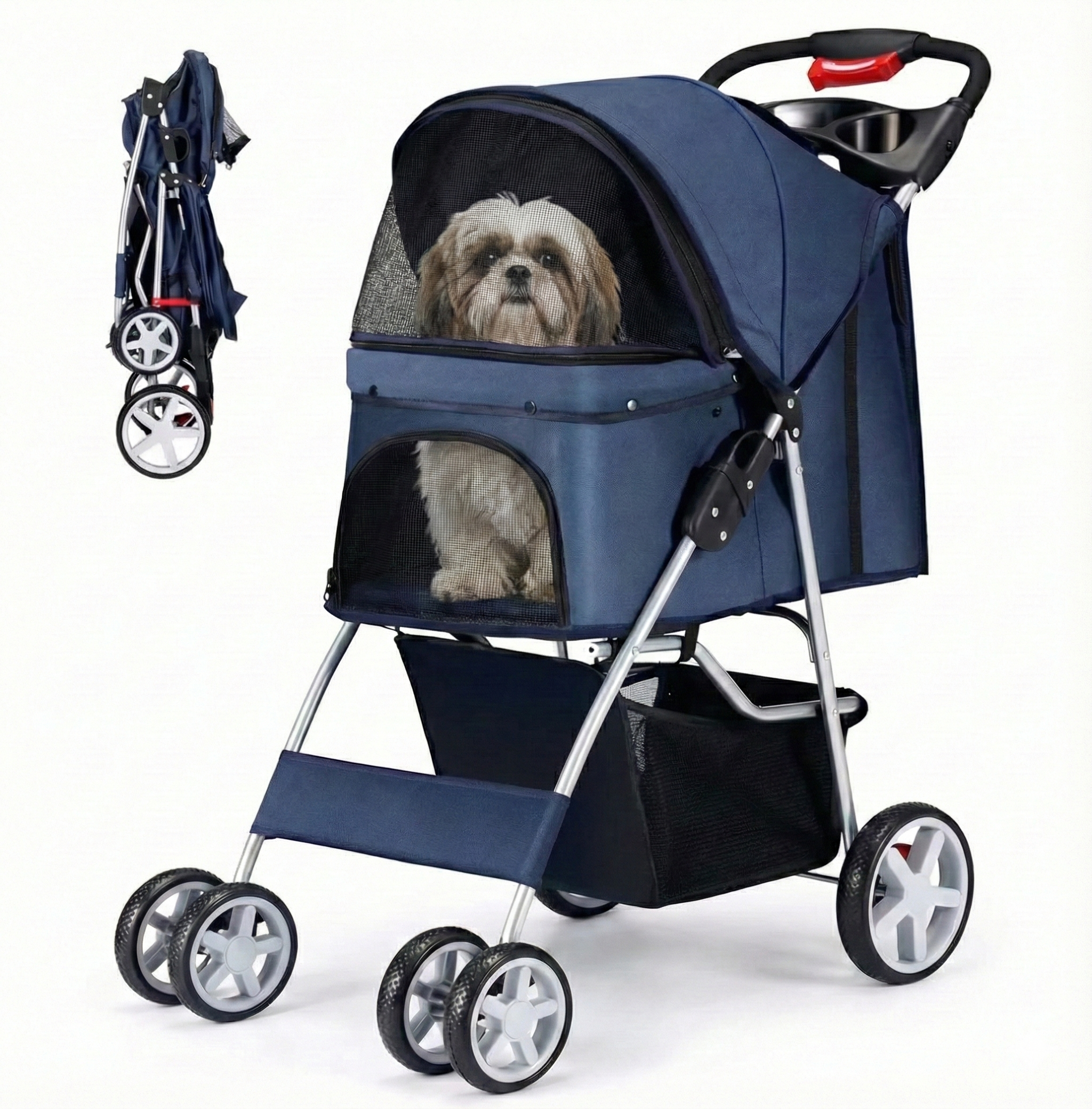 EZ Push Lightweight 4-Wheel Dog Stroller