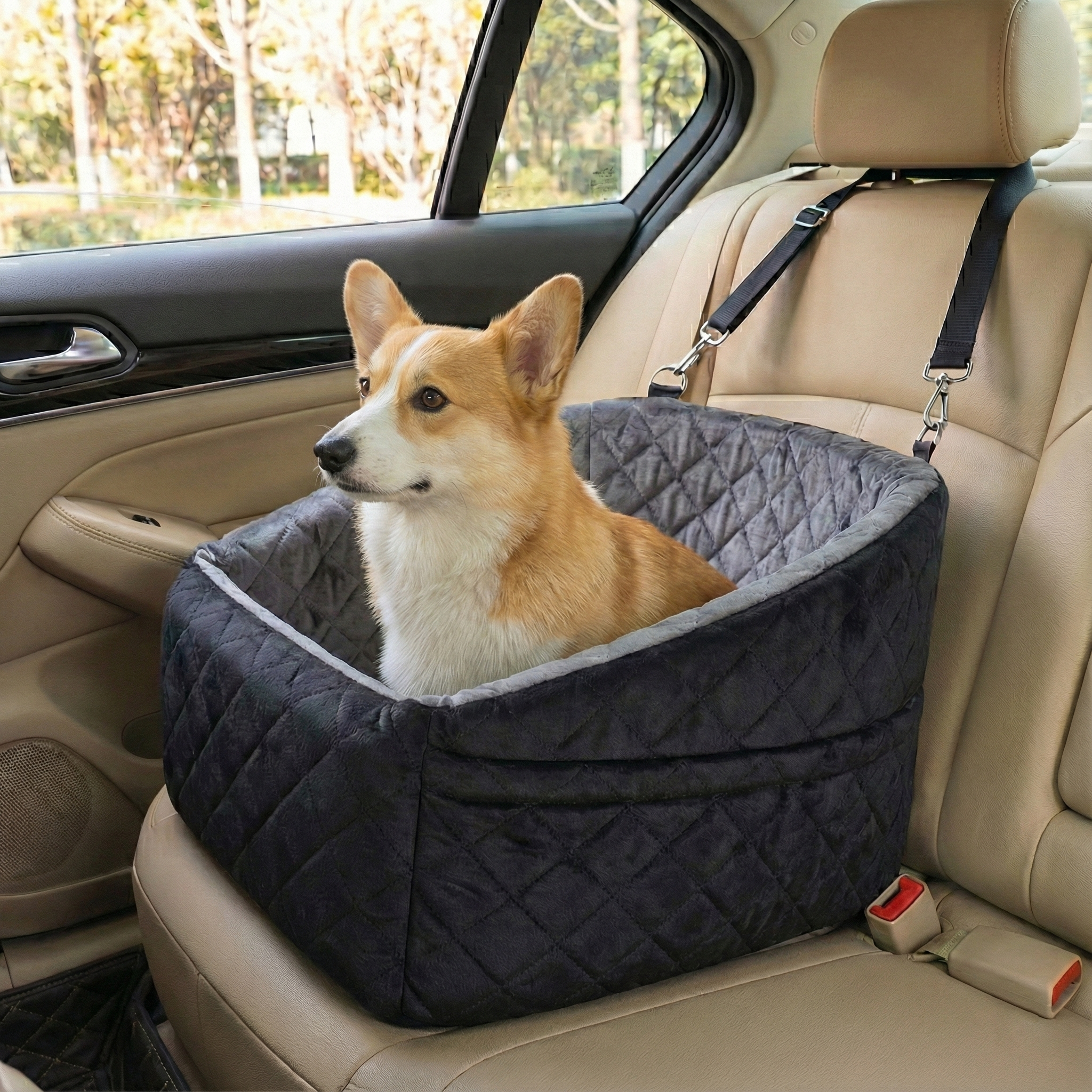 Luxe Memory Foam Dog Car Seat