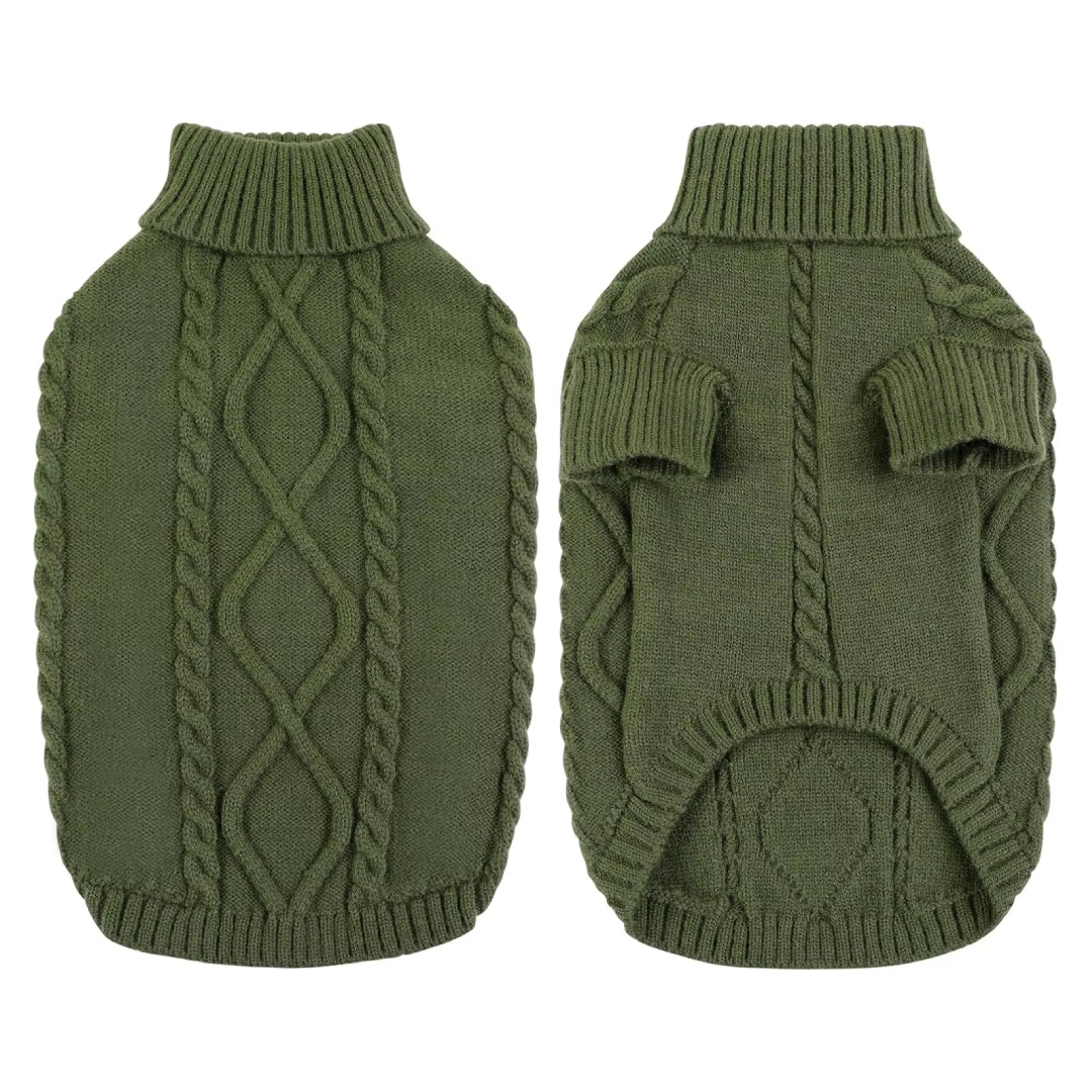 Cable Knit Dog Sweater