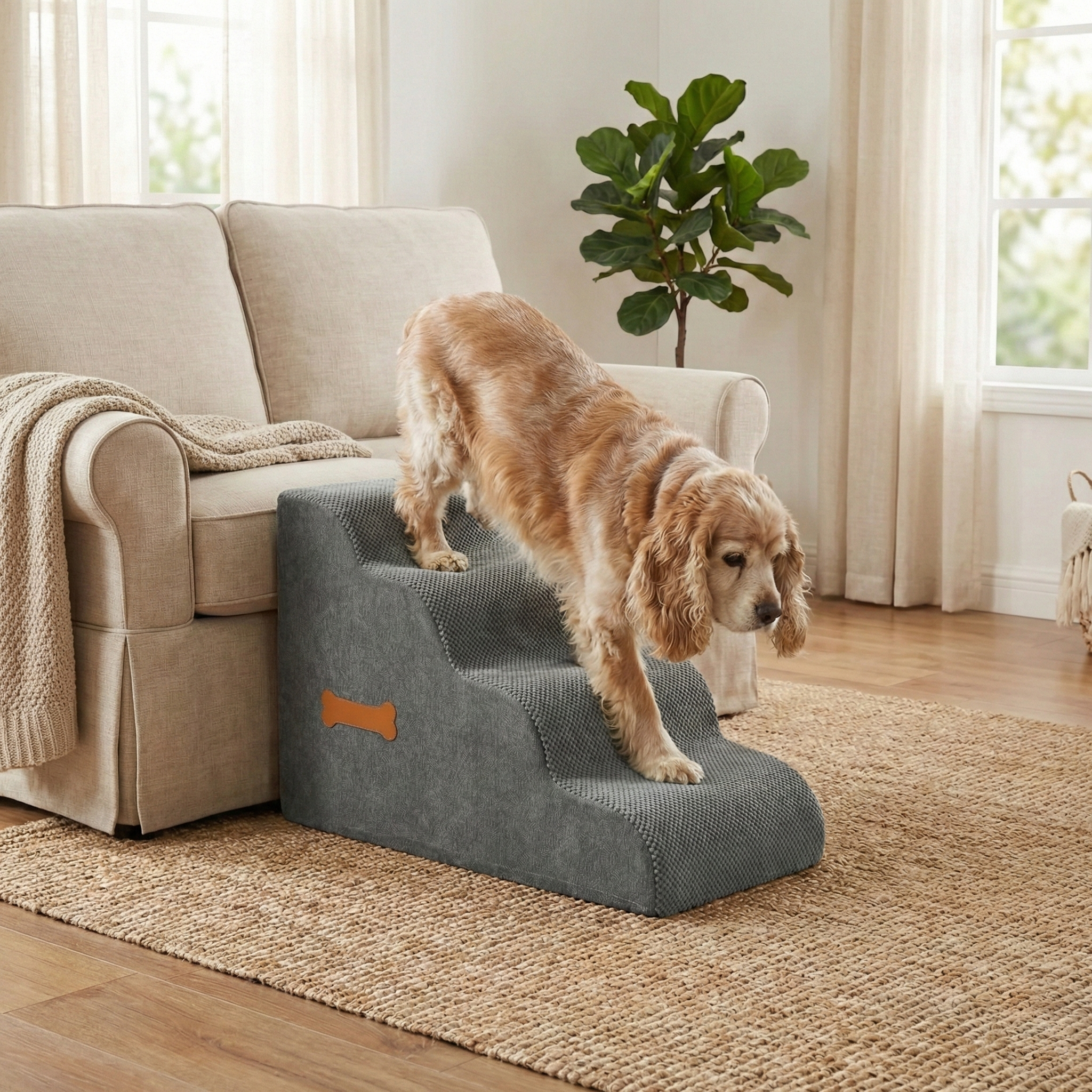 Curved Foam Dog Stairs