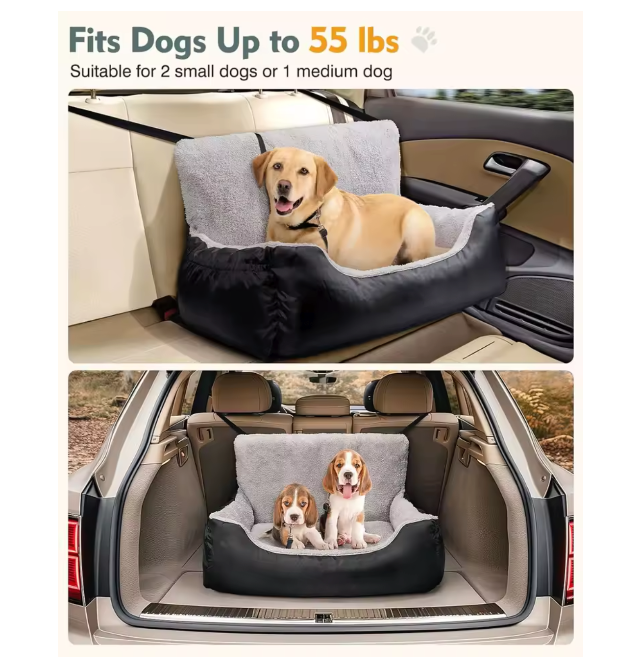 Premium Cushy Dog Car Seat