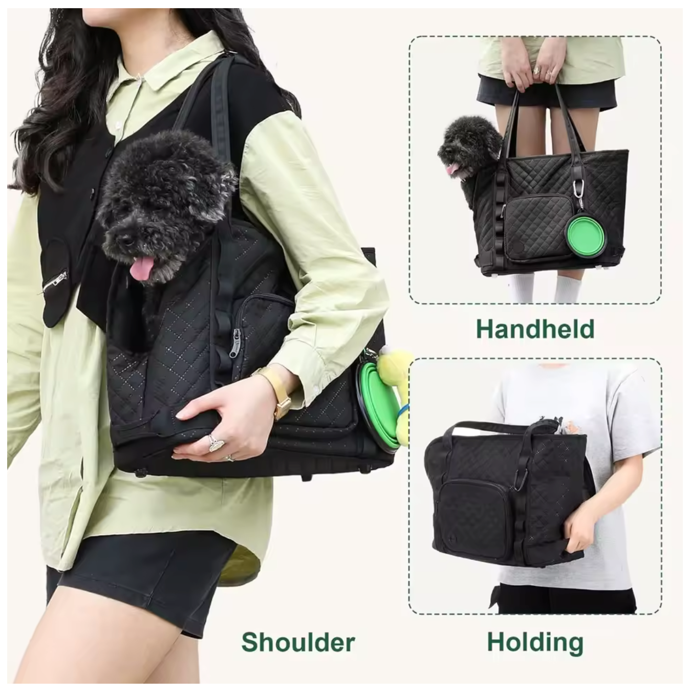 Premium Black Dog Carrier Purse