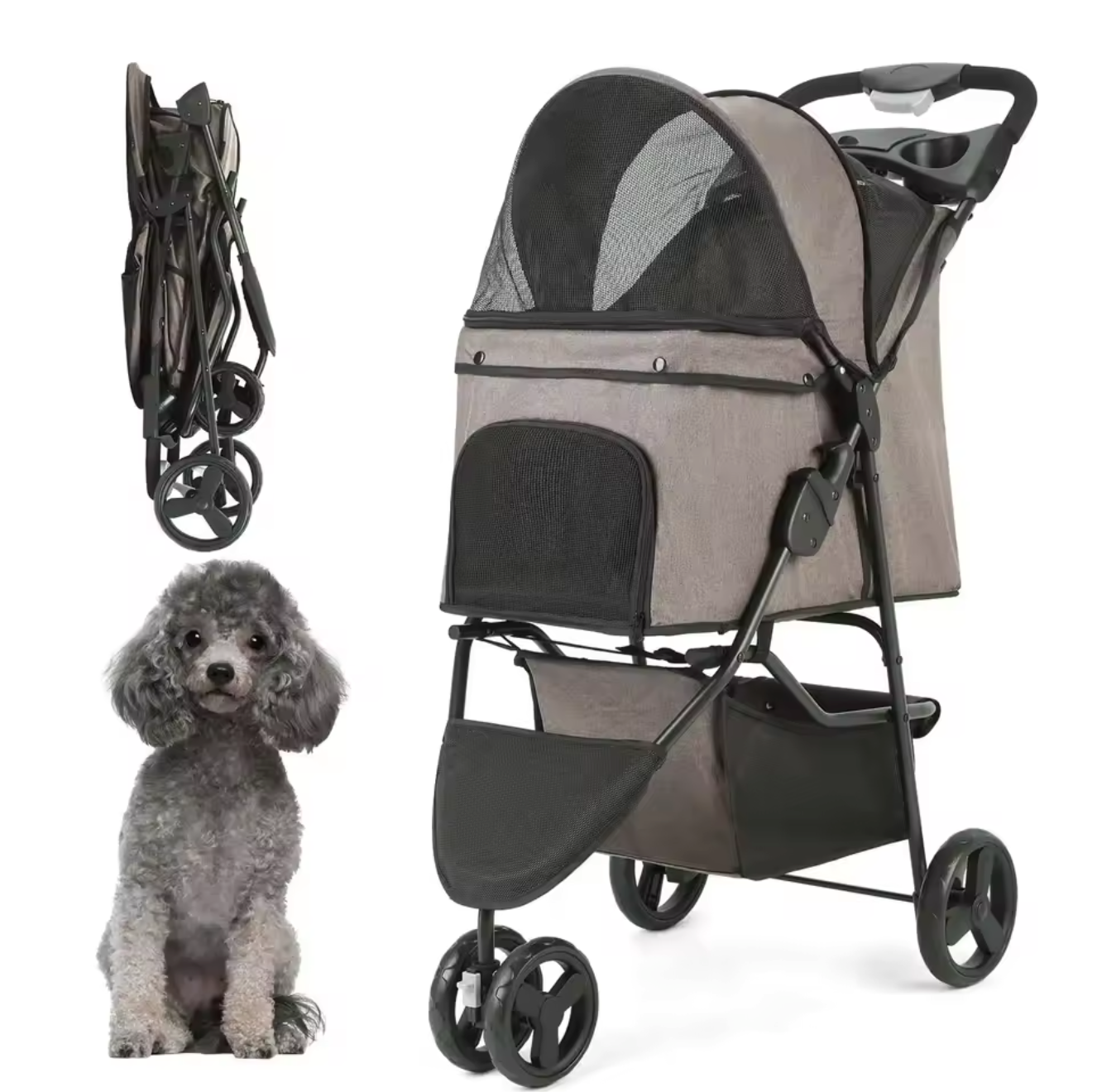 EZ Push Lightweight 3-Wheel Dog Stroller