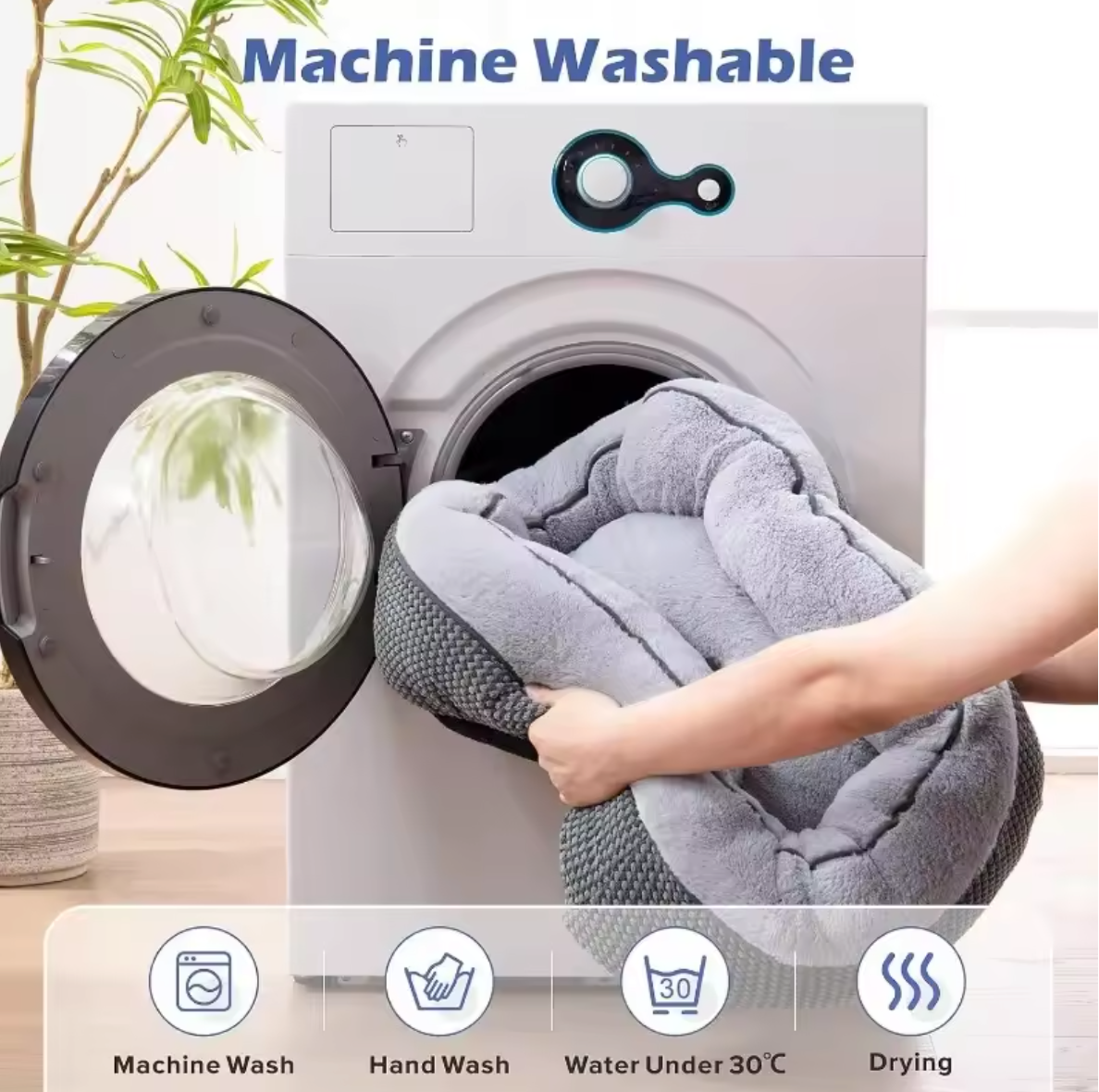 Machine washable dog bed graphic